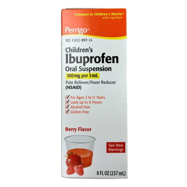 Perrigo Children's Pain Relief 100 mg / 5 mL Strength Ibuprofen Oral Suspension 4 oz. (1110777_EA) 1/EA