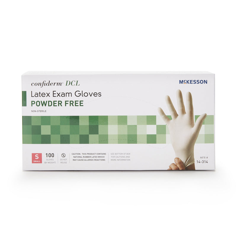 McKesson Confiderm® Exam Glove Small NonSterile Latex Standard Cuff Length Smooth Ivory Not Rated (354435_BX) 100/BX