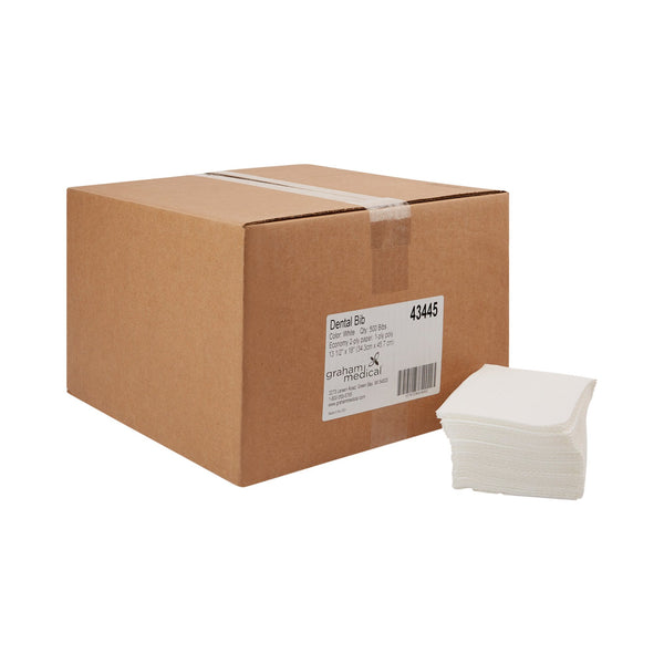 graham medical® Dental Bib 13-1/2 W X 18 L Inch White NonSterile (853587_CS) 500/CS