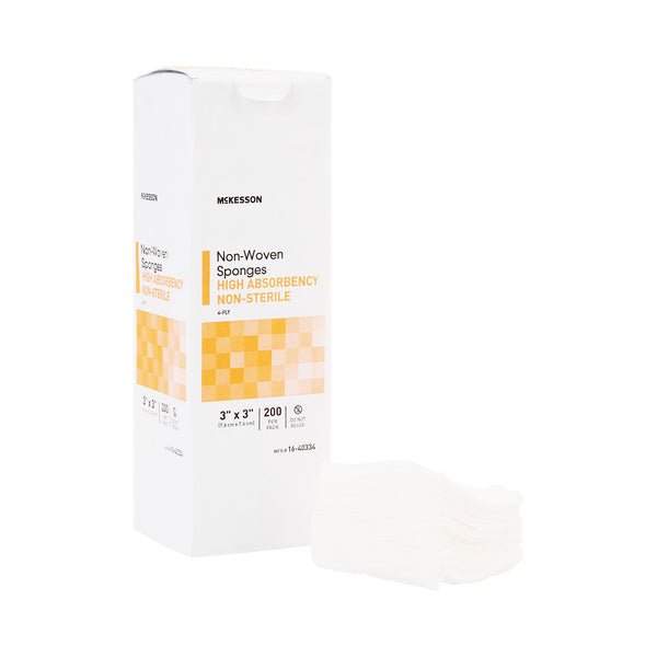 McKesson Nonwoven Sponge 3 X 3 Inch 4-Ply NonSterile 200 per Pack (482413_PK) 1/PK