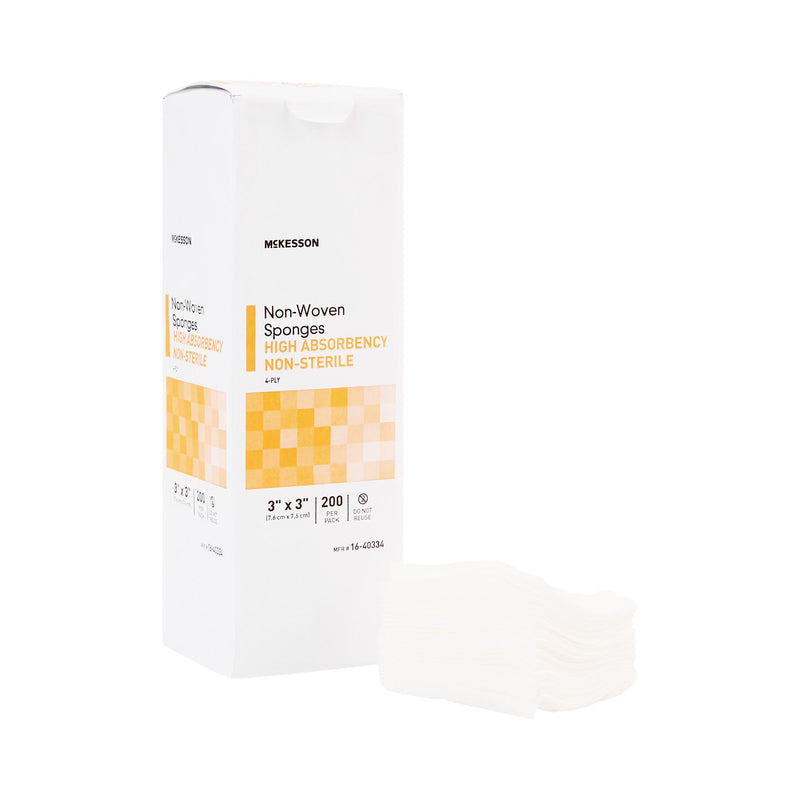 McKesson Nonwoven Sponge 3 X 3 Inch 4-Ply NonSterile 200 per Pack (482413_PK) 1/PK