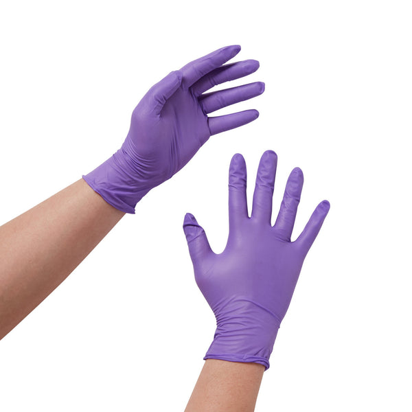 Purple Nitrile® Exam Glove Medium NonSterile Nitrile Standard Cuff Length Textured Fingertips Purple Chemo Tested (365061_BX) 100/BX