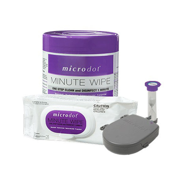 microdot® Minute Wipe Surface Disinfectant Cleaner Premoistened Alcohol Based Manual Pull Wipe 60 Count Soft Pack Alcohol Scent NonSterile (1125755_PK) 60/PK
