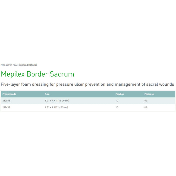 Mepilex® Border Sacrum Foam Dressing 6-1/3 X 7-9/10 Inch With Border Film Backing Silicone Adhesive Sacral Sterile (1069315_EA) 1/EA