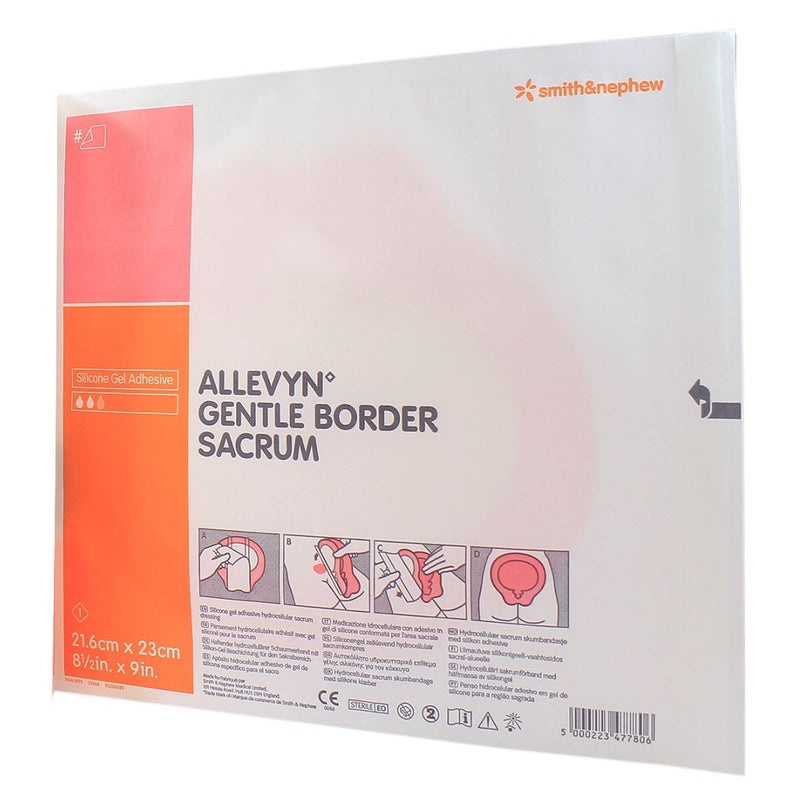 Allevyn Gentle Border Foam Dressing 8-1/2 X 9 Inch With Border Film Backing Silicone Gel Adhesive Sacral Sterile (831048_EA) 1/EA