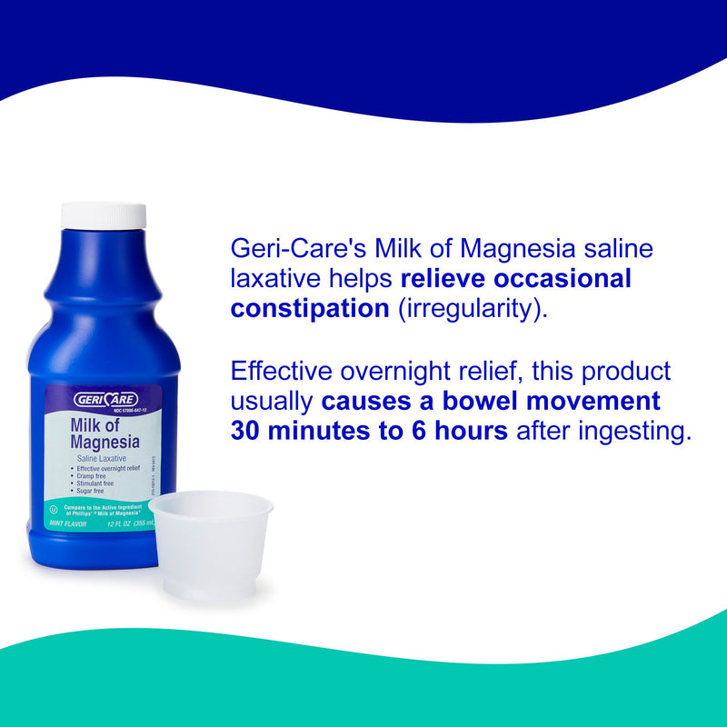 Milk of Magnesia Laxative Mint Flavor Liquid 12 oz. Magnesium Hydroxide (864441_BT) 1/BT