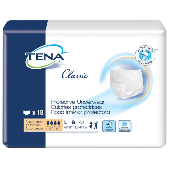 TENA® Classic Unisex Adult Absorbent Underwear Pull On with Tear Away Seams Large Disposable Moderate Absorbency (959416_CS) 72/CS