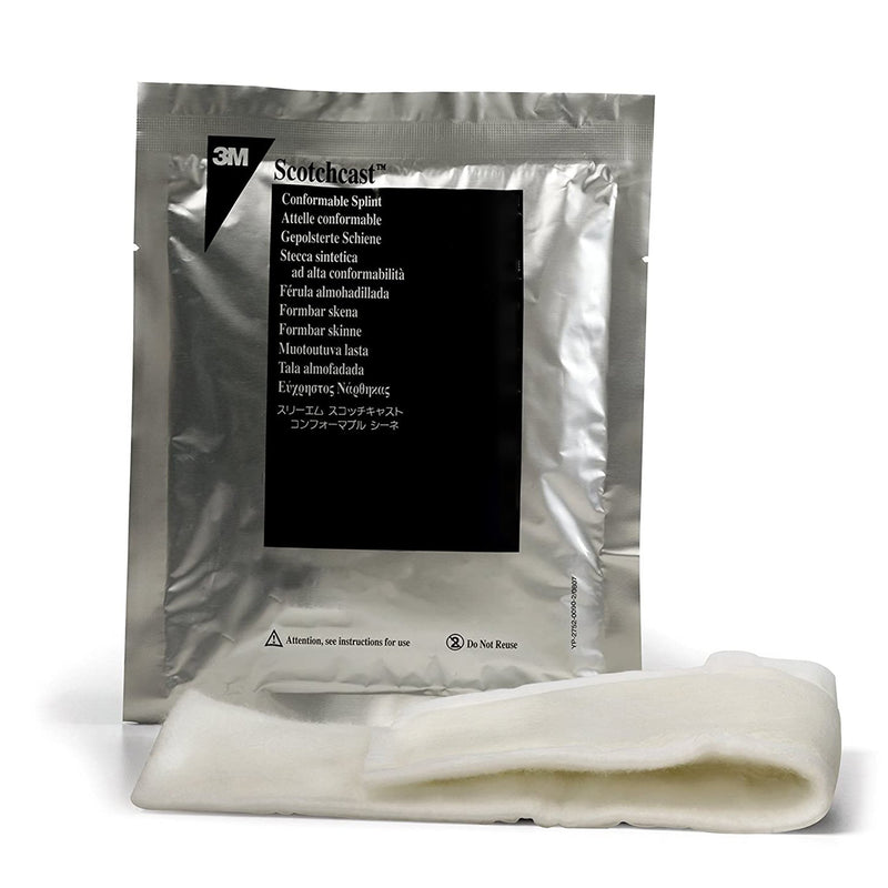 3M™ Scotchcast™ Quick Step Double Sided Felt Padded Precut Splint 2 X 10 Inch Felt / Fiberglass White (1193017_CS) 10/CS