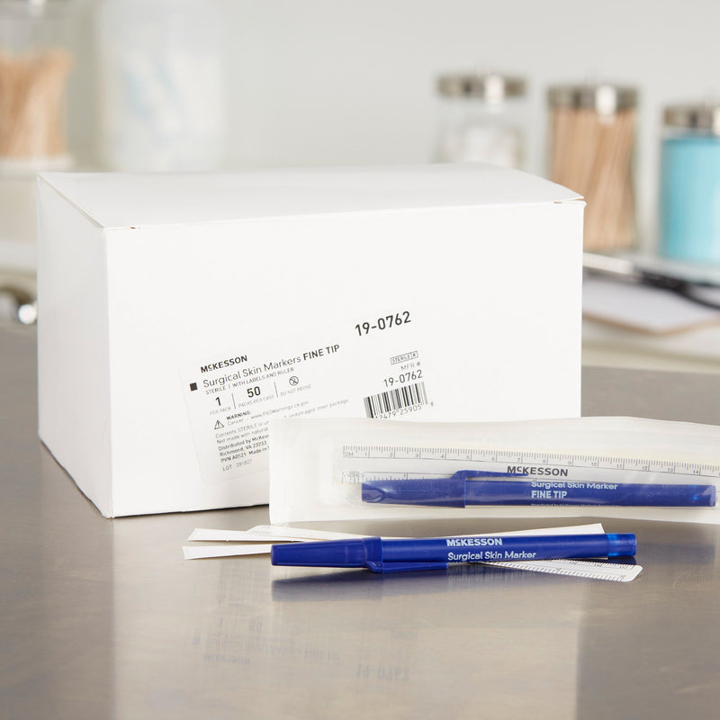 McKesson Skin Marker with Ruler and Labels Gentian Violet Ink Sterile Full Size Fine Tip (1182556_BX) 50/BX