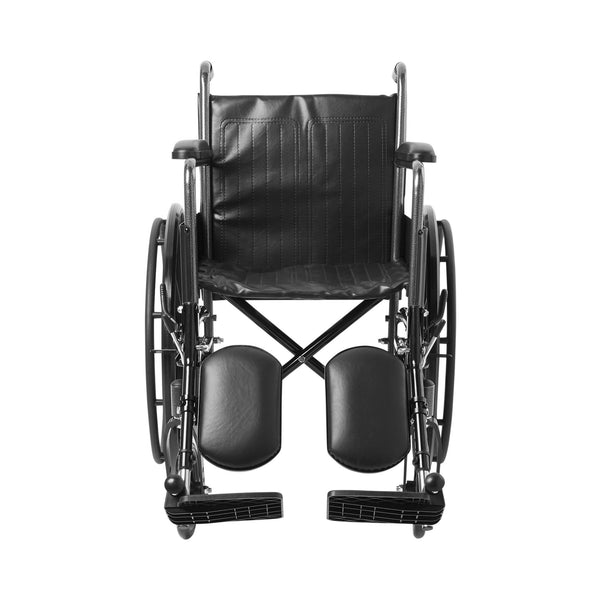 McKesson Wheelchair Dual Axle Full Length Arm Swing-Away Elevating Legrest Black Upholstery 18 Inch Seat Width Adult 300 lbs. Weight Capacity (1065275_EA) 1/EA