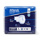 Attends® Overnight Unisex Adult Incontinence Brief Large Disposable Heavy Absorbency (1078991_BG) 14/BG