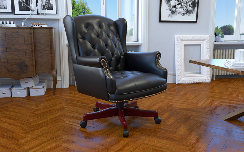 Boss Wingback Traditional Chair In Black (B800-BK) Each