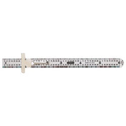 General Tools Economy Precision Stainless Steel Rules, 6" X 15/32", Steel, Inch, Decimal Equiv (318-3001) Each
