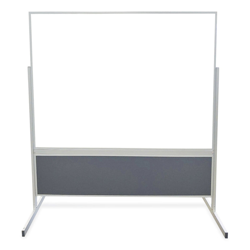 Ghent Double-Sided Magnetic Porcelain Whiteboard, Caramel Vinyl Tackboard w/Aluminum Frame, 50.5x72.88 (GHEFPM1M164183) Each