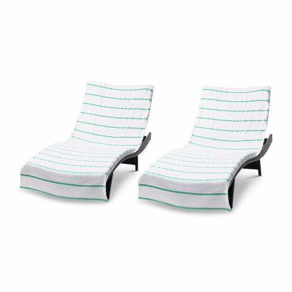Arkwright Home Las Rayas Chaise Cover 30x85 Green (2/Pack) (PNP-CC-HS3085GR-2PK) 2/PK