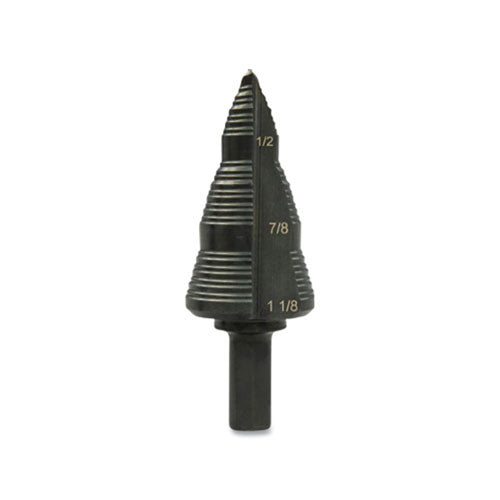 Greenlee GSB Series Step Bit, 1-1/8 in, 3/16 in to 1/8 in dia Cutting, 3-Step (332-GSB09) Each