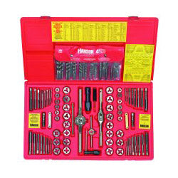 Hanson 117-pc Machine Screw/Fractional/Metric Tap & Hex Die and Drill Bit Deluxe Set (HAN26377) Each