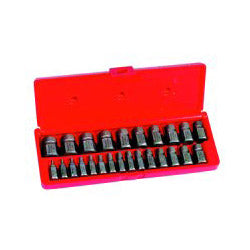 Hanson Hex Head Multi-Spline Screw Extractors - 532 Series - Plastic Case Set, 25 Pc, 1/8 in to 7/8 in (HAN53227) Each