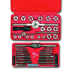 Hanson 41-pc Machine Screw/Fractional Tap and Hex Die Set (HAN24606) Each
