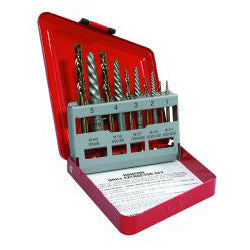 Hanson 10-pc Spiral Extractor and Drill Bit Combo Pack, Metal Index Box (HAN11119) Each