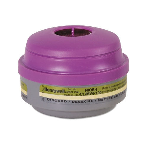 Honeywell Combination Gas and Vapor Cartridge, Magenta/Oliv, Mercury Vapor/Chlorine/Particulates, P100 Filter (068-75852P100L) 1 Pair