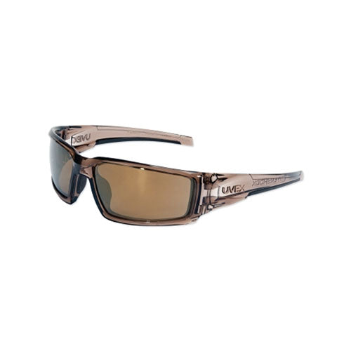 Honeywell Hypershock™ Safety Eyewear, Gold Mirror Polycarbonate Lens, Hardcoat, Smoke Brown Polycarbonate Frame (763-S2964) Each