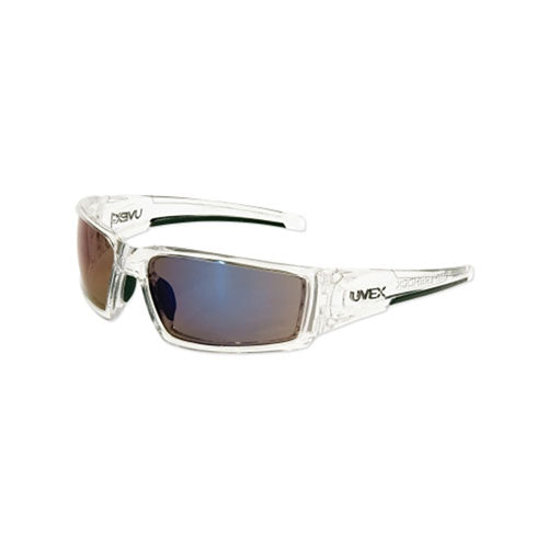 Honeywell Hypershock™ Safety Eyewear, Blue Mirror Polycarbonate Lens, Hardcoat, Clear Ice Polycarbonate Frame (763-S2975) Each