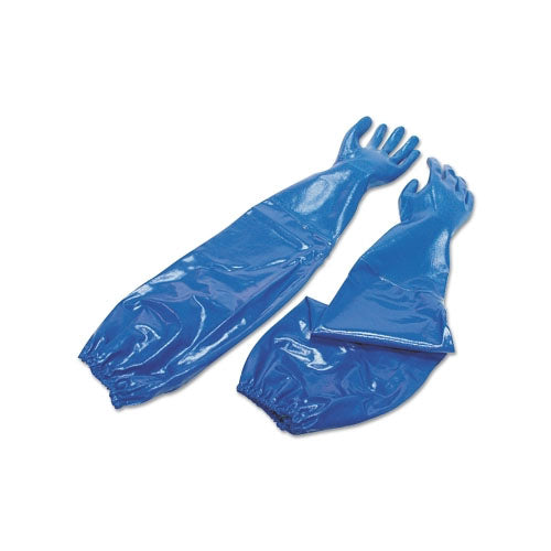 Honeywell Nitri-Knit™ Supported Nitrile Gloves, Elastic Extended Cuff, Interlock Knit, Size 8, Blue (068-NK803ES8) 1 Pair