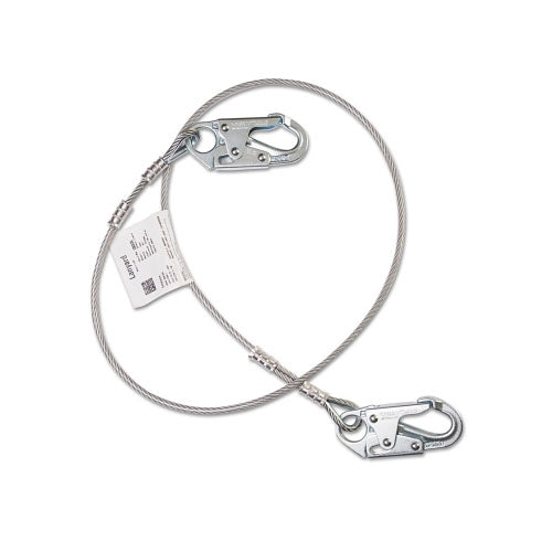 Honeywell Wire Rope Lanyard, 6 ft, Harness; Anchorage Connection, 310lb Cap, Green (493-207NLS-Z76FTV) Each