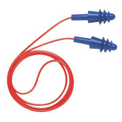 Howard Leight AirSoft® Reusable Earplug, Thermoplastic Elastomer, Blue, Corded (154-AS-30R) 50 Pairs