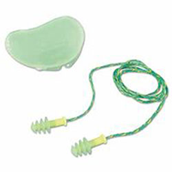 Howard Leight Fusion® Multiple-Use Earplug, Thermoplastic Elastomer, Green, Corded (154-FUS30S-HP) Box of 100