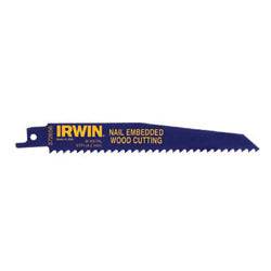 IRWIN® Nail Embedded Wood Cutting Reciprocating Blades, 9 in x 0.738 in, 6 TPI (585-372956B) Pack of 25