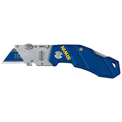 IRWIN® Folding Lockback Utility Knife, 5-3/4 in Length, Stainless Steel/Aluminum, Blue (586-2089100) Each