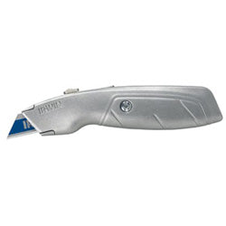 IRWIN® Standard Retractable Knives, 8.75 in, Trapezoid Bi-Metal Blade, Aluminum, Silver (586-2082101) Each