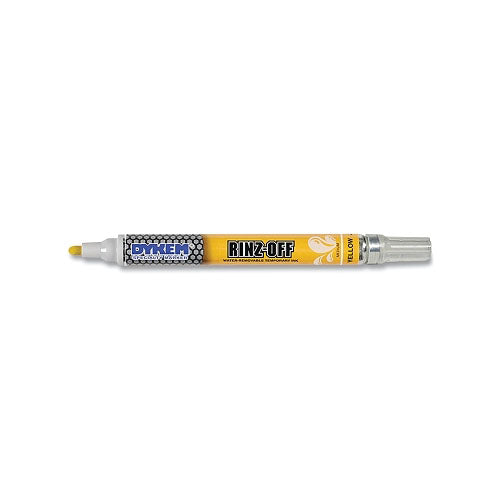 ITW Dymon RINZ OFF® Water Removable Temporary Marker, Yellow, Medium Tip (253-91757) Box of 12