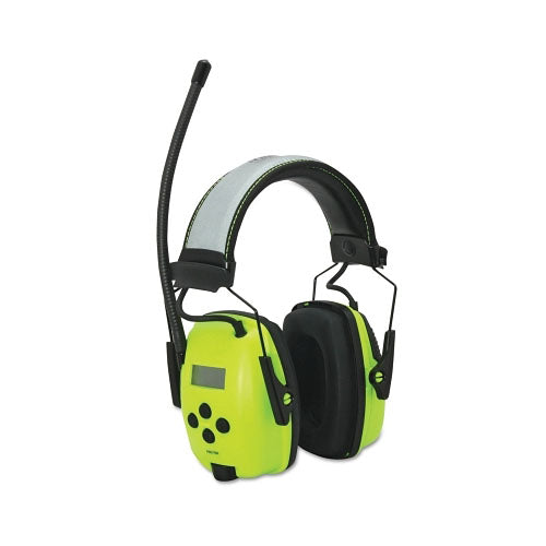J.W. Harris Sync Hi-Vis Digital AM/FM Radio Earmuff, 25 dB, Hi-Vis Green (154-1030390) Each