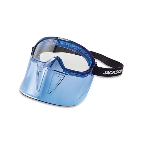 Jackson Safety® GPL500 Series Premium Goggle with Detachable Face Shield, Blue Frame, AF, Clear (138-21000) Each