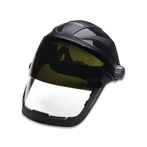 Jackson Safety® QUAD 500™ Series Premium Multi-Purpose Face Shields with Headgear, AF/Clear, Shade 5 IR, 9 in H x 12-1/4 in L (138-14230) Each
