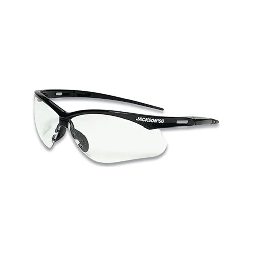 Jackson Safety® SG Series Safety Glasses, Clear, Polycarbonate, Hard Coat Lens, Black (138-50000) Each
