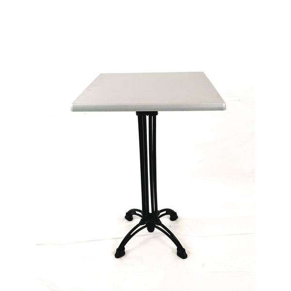 JMC Furniture Topalit Tables, Square, 32 x 32 x 44, Brushed Silver Top, Black Iron Base/Legs (JMC106P32322) Each