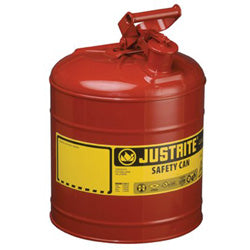 Justrite Type I Steel Safety Can, Flammables, 2.5 gal, Red (400-7125100) Each