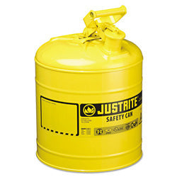 Justrite Type I Steel Safety Can, Diesel, 5 gal, Yellow (400-7150200) Each