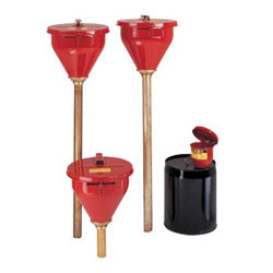 Justrite Large Funnel w/Self-Closing Cover; Safety Drum Funnel w/Brass ...