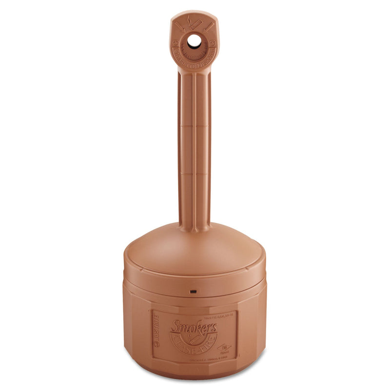 Justrite Smokers Cease-Fire® Cigarette Butt Receptacles, 16 qt, Polyethylene, Terra Cotta (400-26800T) Each