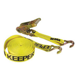 Keeper Ratchet Tie-Down Strap, Double-J Hooks, 2 in W, 27 ft L, 3,333 lb Load Cap, Heavy Duty (130-04622) Each