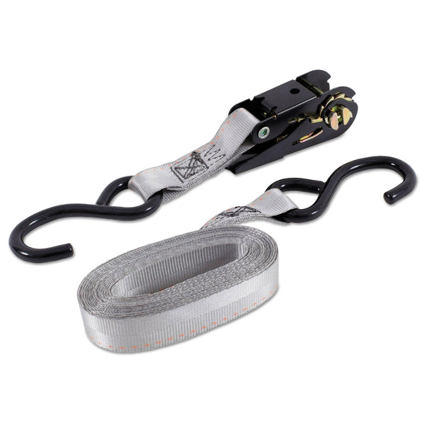 Keeper Ratchet Tie-Down Strap, S-Hooks, 1 in W, 14 ft L, 500 lb Load Cap, High Tension (130-05514) Each