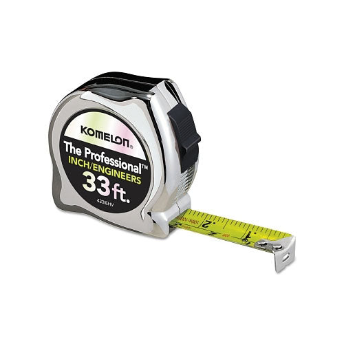 Komelon Usa High Viz Professional Inch Engineer Tape Measures, 1 in x 33 ft (416-433IEHV) 1 Box