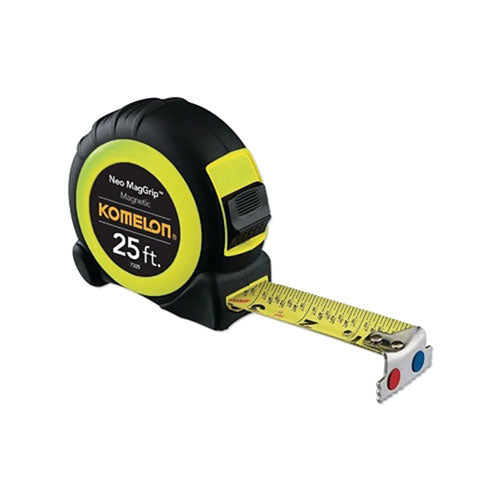 Komelon Usa Neo MagGrip™ Magnetic Tape, 1 in x 25 ft, Inch/Feet, Yellow/Black (416-7325) Each