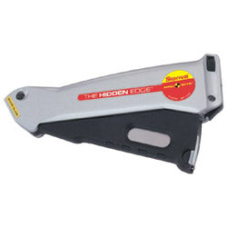 L.S. Starrett Hidden Edge® Utility Knife, 6-1/2 in L, Utility Steel Blade, Silver (681-67584) Each