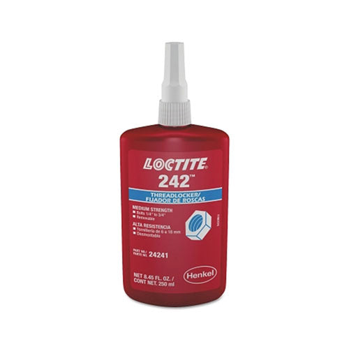 Loctite® 242™ Threadlocker, Medium Strength, 250 mL, Blue (442-135356) Each
